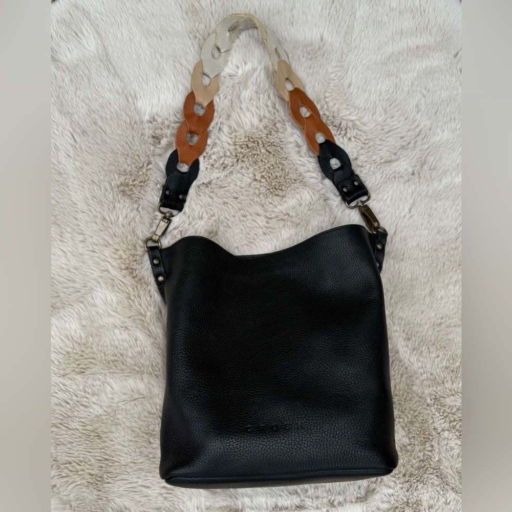 CRUSH Leather Goods MAE Black Leather Bucket Bag - Picture 5 of 13